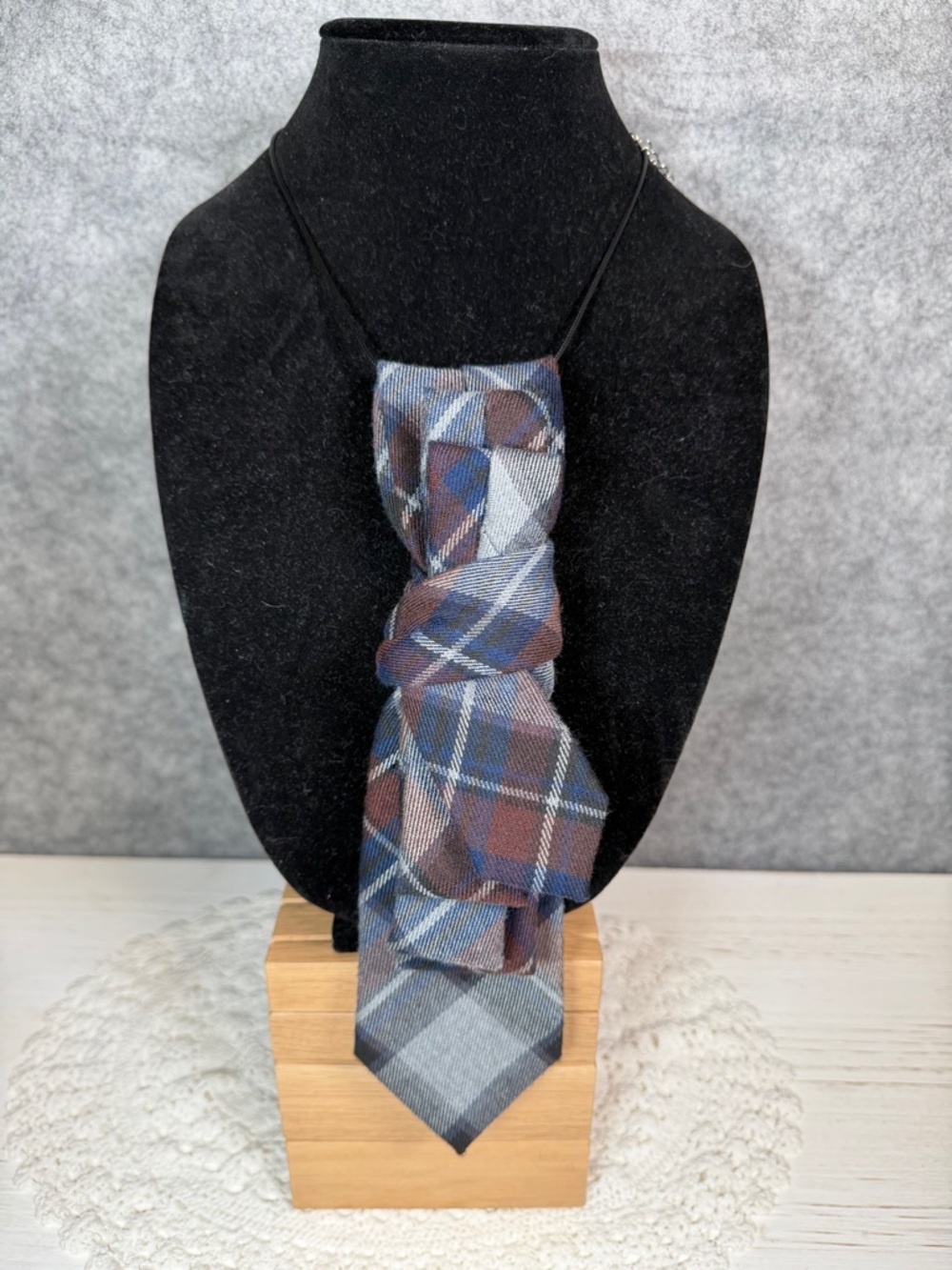 Upcycled Vintage Tie Necklace – One-of-a-Kind Statement Piece